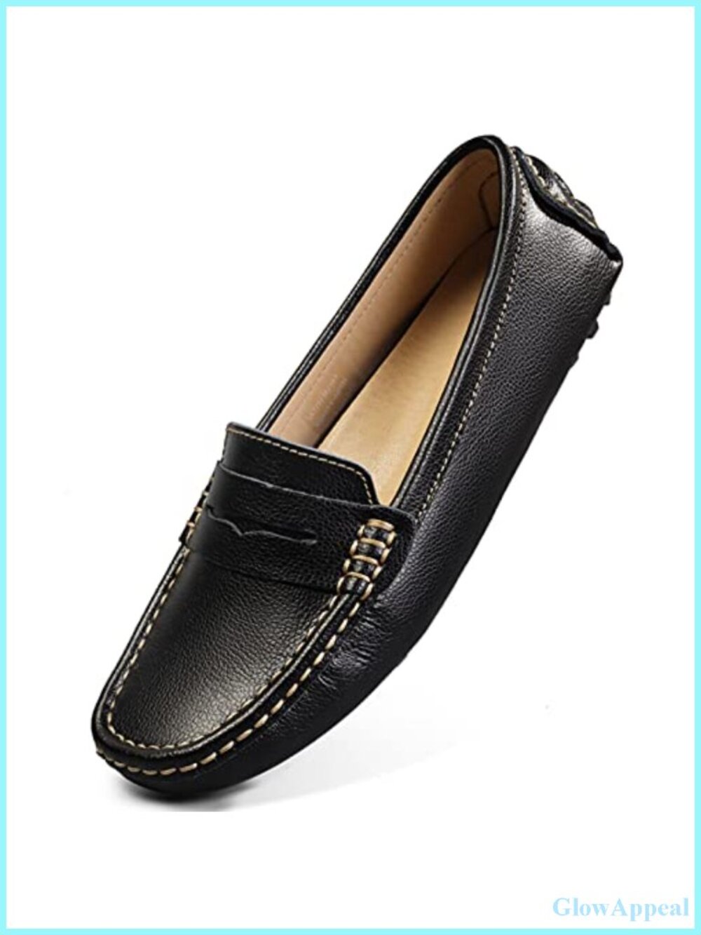 Women's Leather Penny Loafers Comfort Slip-Ons Lightweight Walking Flats